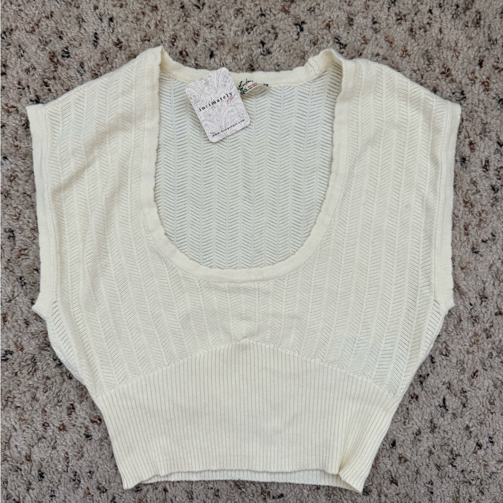 Cream Knit Women Top